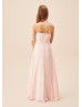 Adjustable Spaghetti Straps Petal Ruched Chiffon Junior Bridesmaid Dress